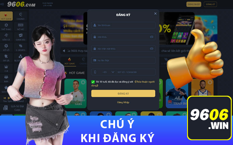 Chú ý khi đăng ký